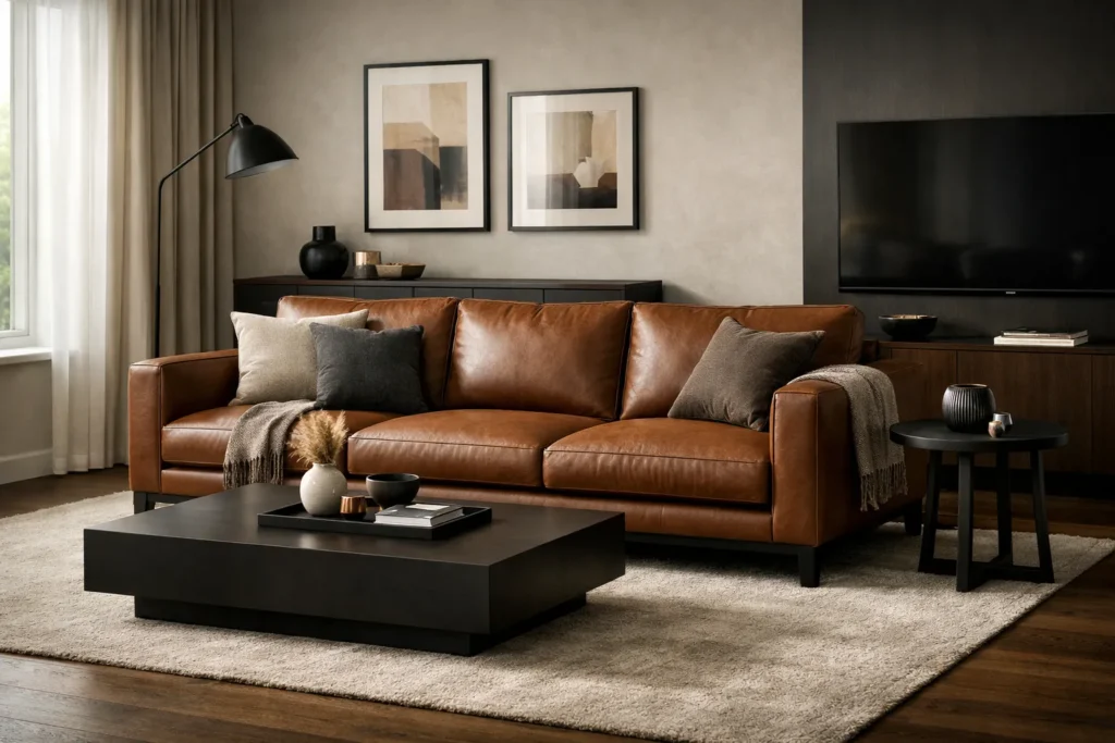 Elegant modern living room setup