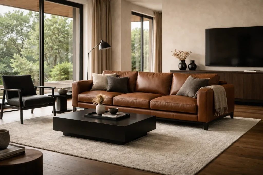 Luxurious villa living room setup
