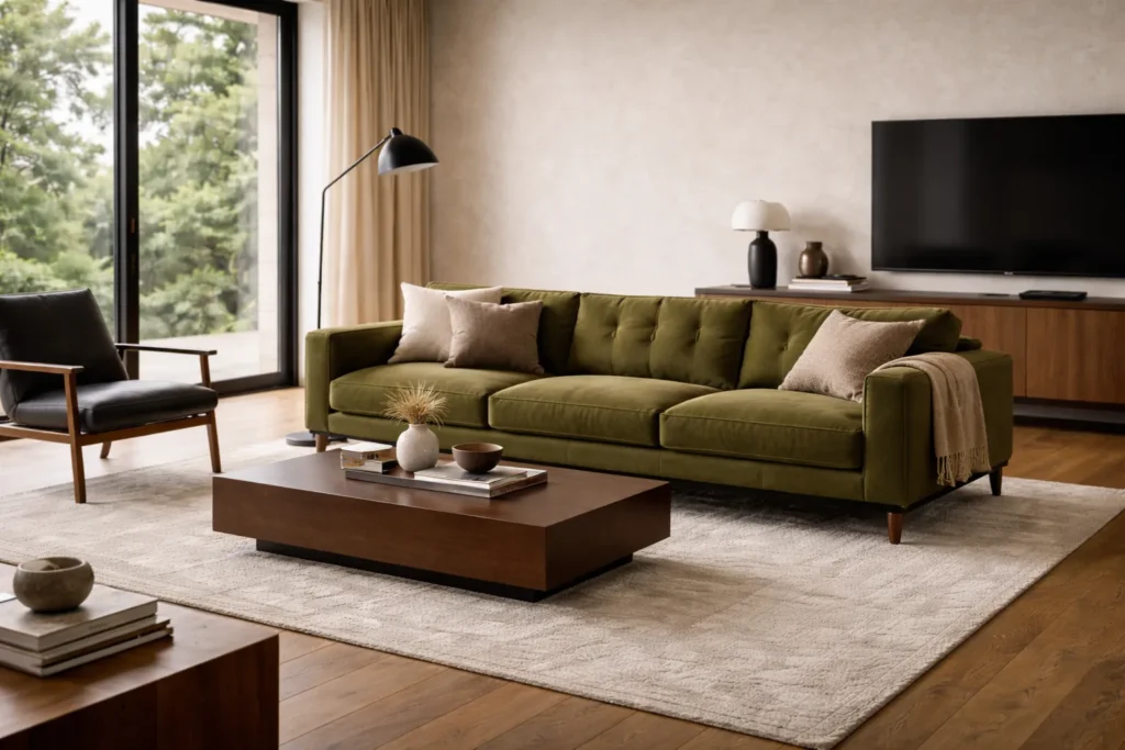 Mid-century modern living room design